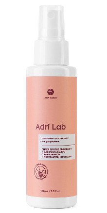 Спрей Adri Lab против выпадения и для роста волос с розмарином и экстрактом корня аира, ADRICOCO, 10 